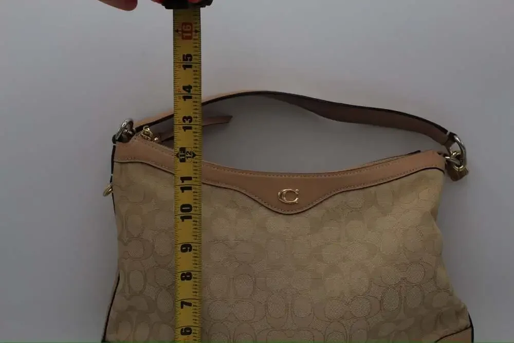 Coach F34824 Ivie Hobo Bag Khaki Light Khaki Signature Jacquard
